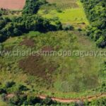 Vista aérea de una parcela despejada y cultivable rodeada de bosque en La Colmena.
