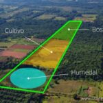 Plano de delimitación aérea de un terreno de 11 hectáreas en venta en La Colmena, Paraguay